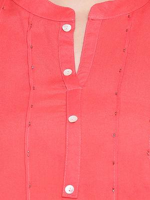 solid pintucks straight kurti - 16391881 - Standard Image - 5