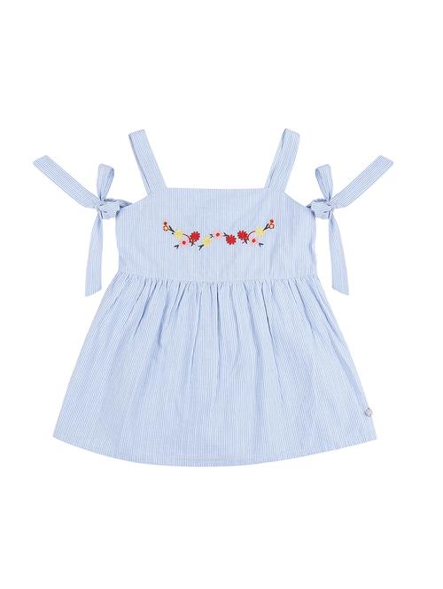 floral embroidery detail striped top - 16391902 - Standard Image - 1