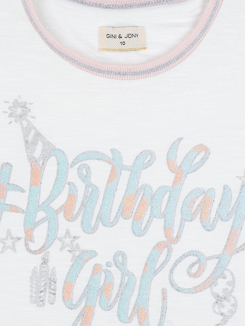 contrast neck rib graphic print top - 16391926 - Zoom Image - 3