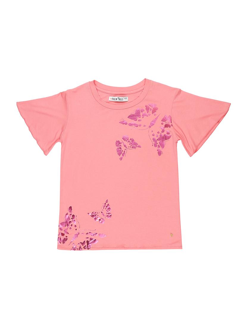 round neck butterfly print top - 16391961 - Zoom Image - 1
