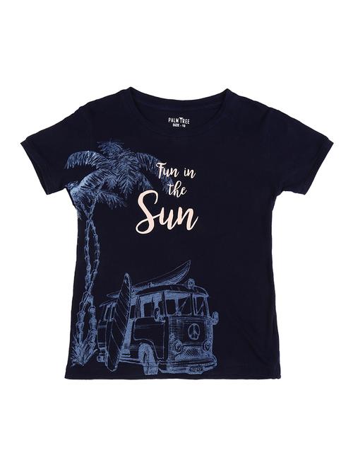 round neck graphic print top - 16391974 - Very Small Image - 1