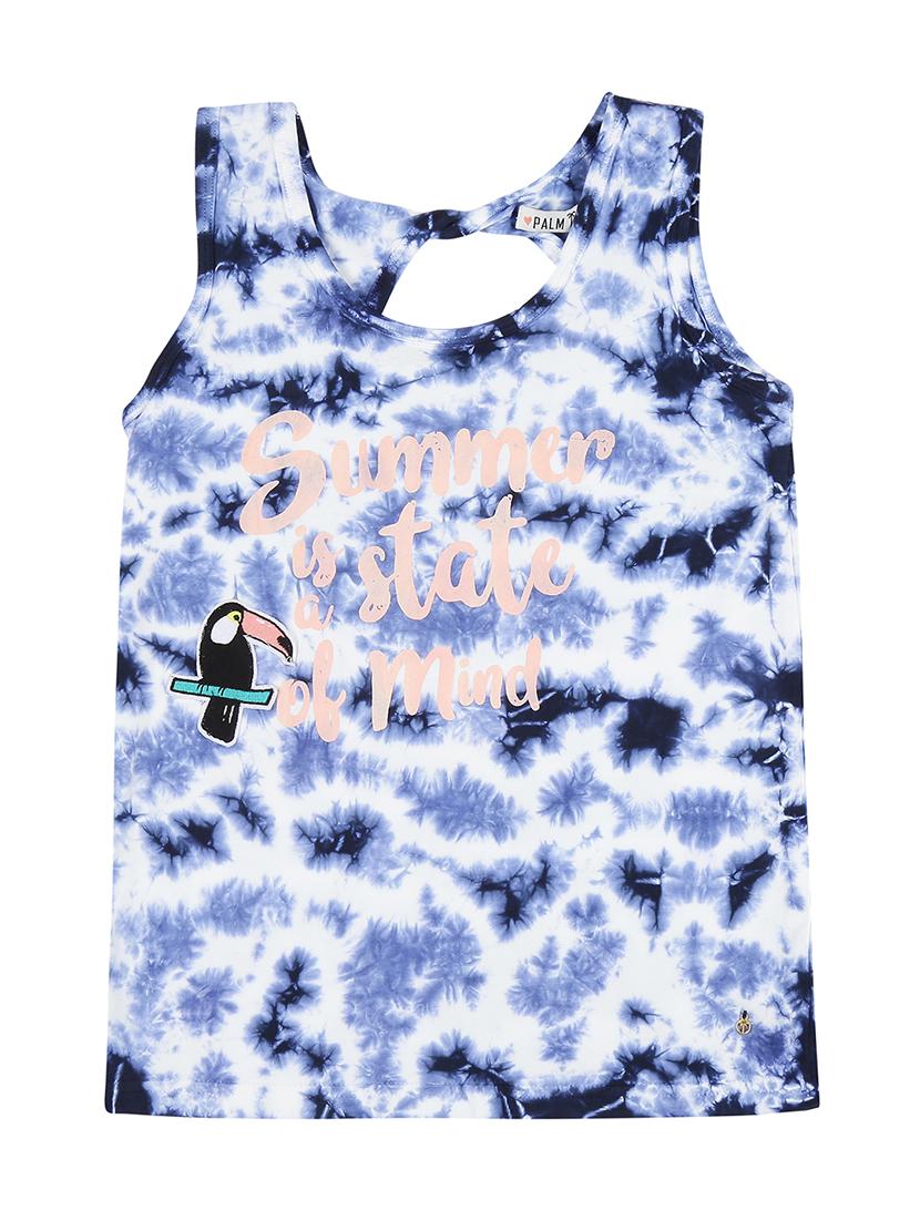 cut out detail tie dyed tank top - 16391976 - Zoom Image - 1