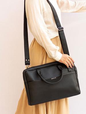 black leatherette laptop bag - 16392300 - Standard Image - 5