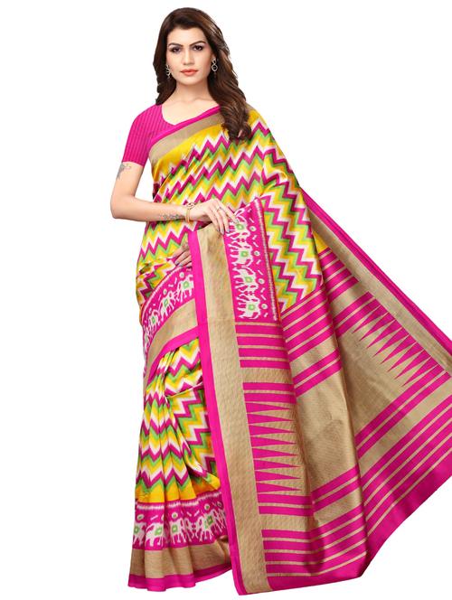Chevron printed saree with blouse - 16393236 - Standard Image - 1