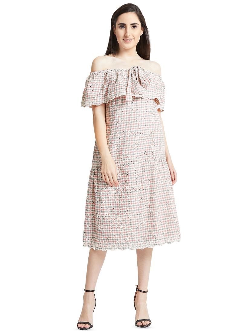 off shoulder schifli a-line dress - 16394282 - Zoom Image - 1