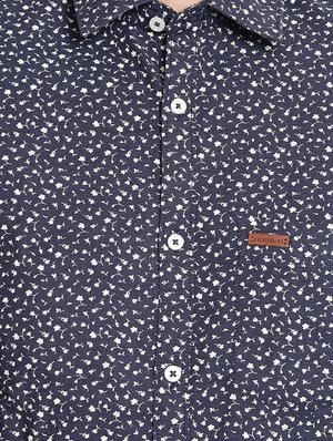 navy blue printed casual shirt - 16394992 - Standard Image - 5