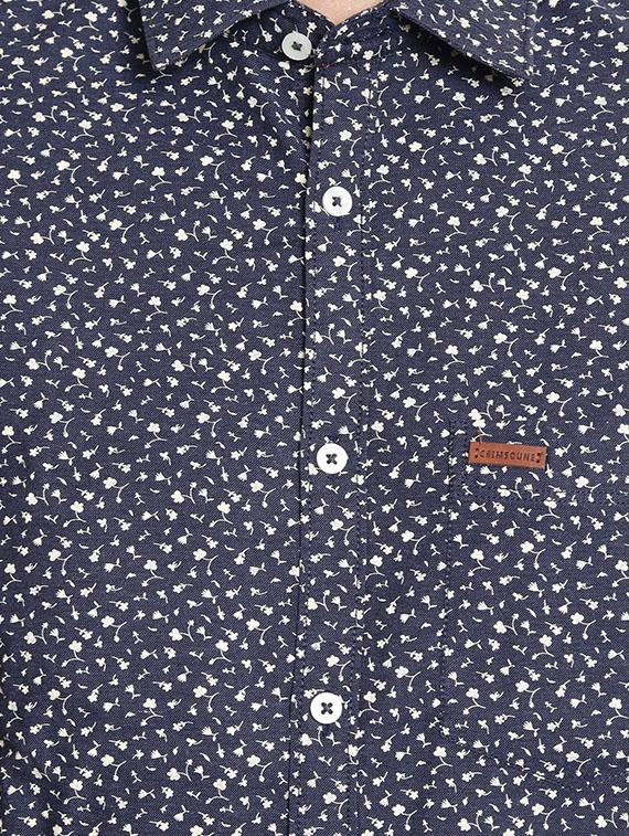 navy blue printed casual shirt - 16394992 - Zoom Image - 5