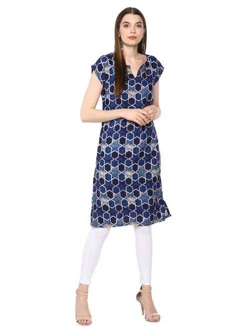 geometrical printed straight kurta - 16396599 - Standard Image - 1