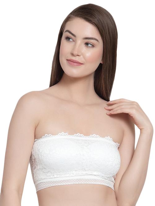 styled back lace inserted tube bra - 16396803 - Standard Image - 1