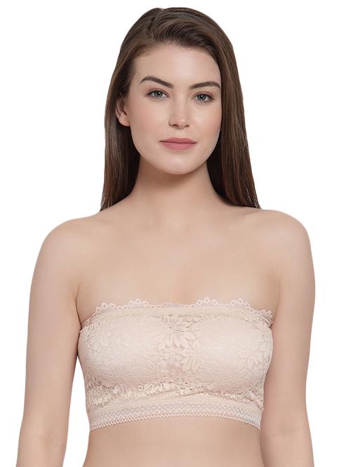 styled back lace inserted tube bra - 16396804 - Standard Image - 1