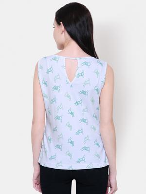 keyhole back quirky printed top - 16397211 - Standard Image - 3