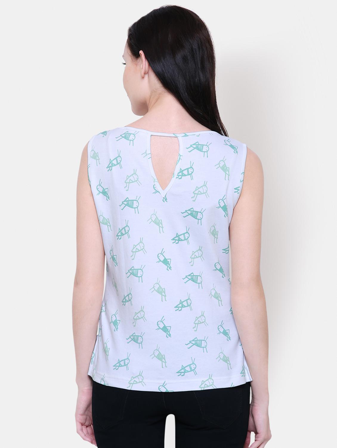 keyhole back quirky printed top - 16397211 - Zoom Image - 3