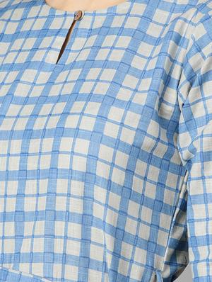 checkered printed straight kurta - 16399458 - Standard Image - 5