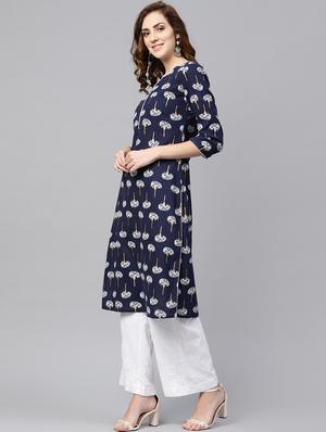 floral straight kurta - 16399467 - Standard Image - 2