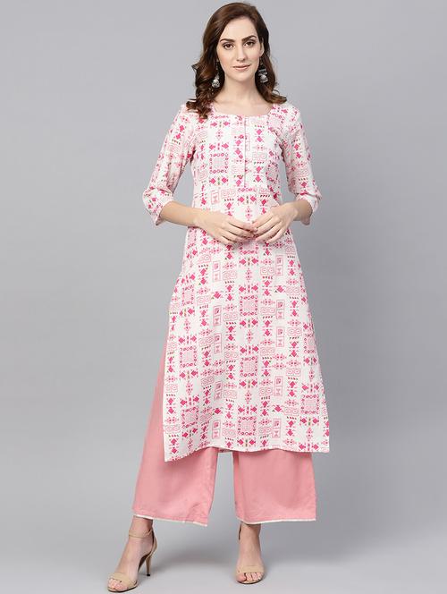 printed straight kurta - 16399471 - Standard Image - 1