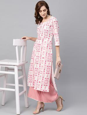 printed straight kurta - 16399471 - Standard Image - 4