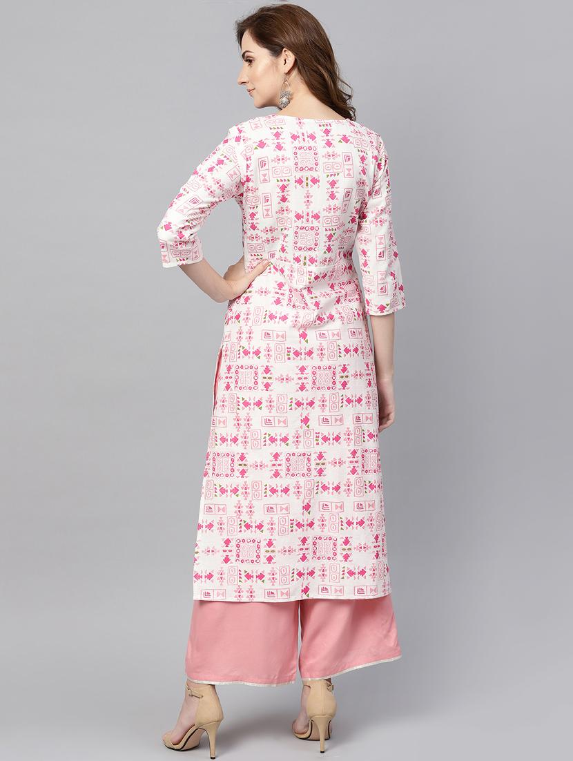 printed straight kurta - 16399471 - Zoom Image - 3