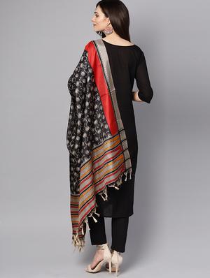 solid kurta suit set - 16399547 - Standard Image - 3