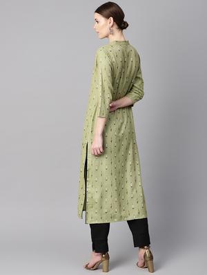 printed straight kurta with pant set - 16399576 - Standard Image - 3