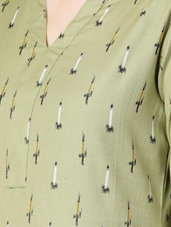 printed straight kurta with pant set - 16399576 - Zoom Image - 4