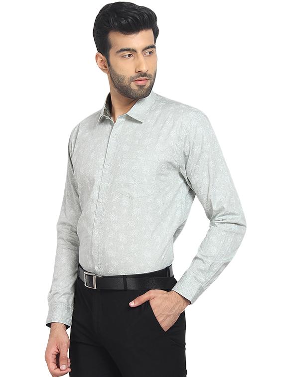 grey printed casual shirt - 16399652 - Zoom Image - 2