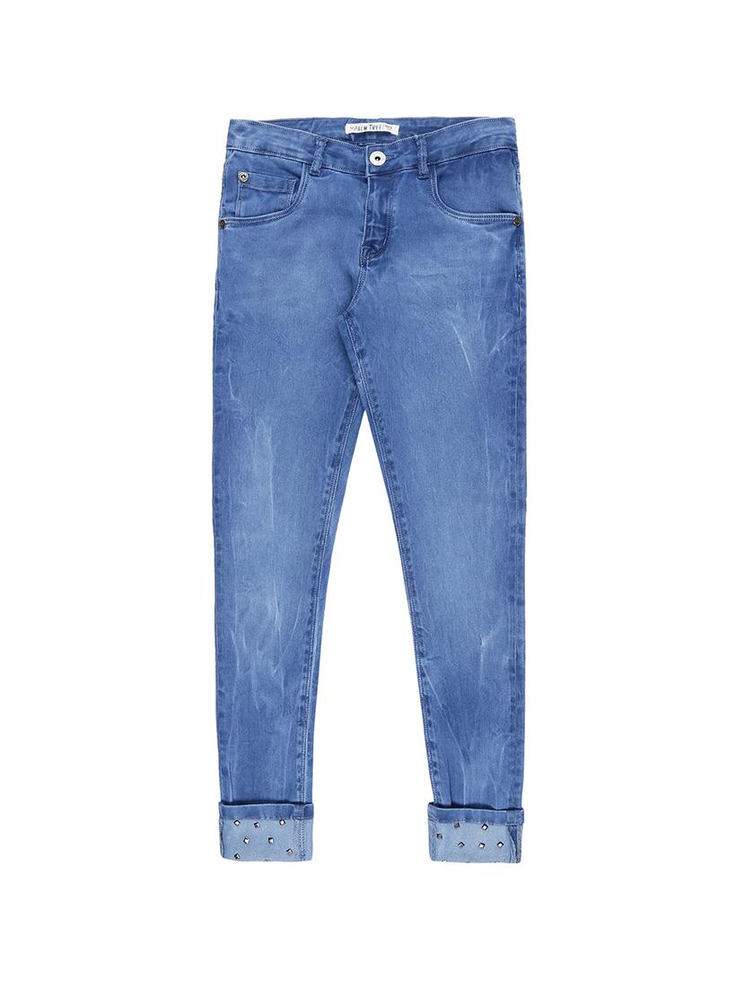 turn-up hems with stones embellishment jeans - 16400418 - Zoom Image - 1