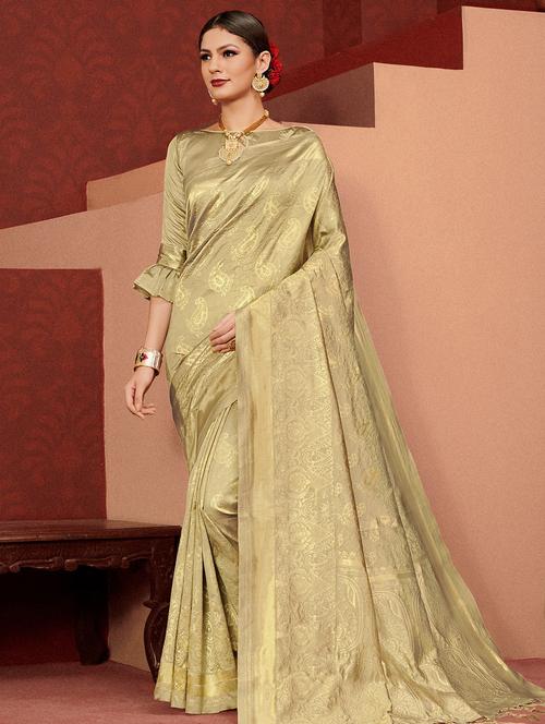 paisley kanjivaram saree with blouse - 16401144 - Very Small Image - 1