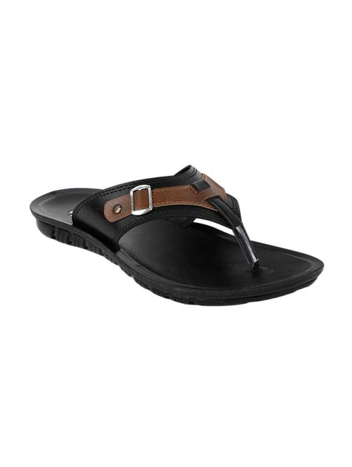 pu-spm black leatherette toe separator slippers - 16401845 - Standard Image - 1