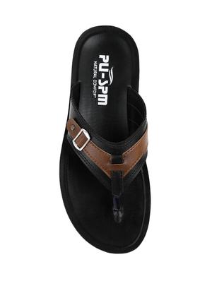 pu-spm black leatherette toe separator slippers - 16401845 - Standard Image - 4