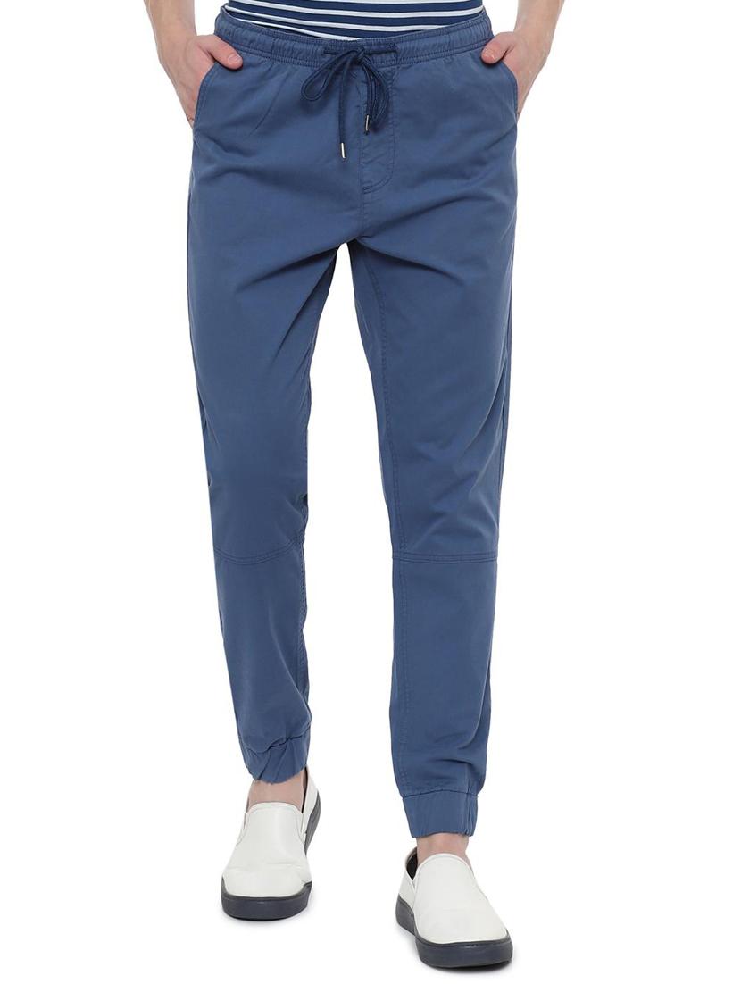 blue solid joggers - 16402324 - Zoom Image - 1