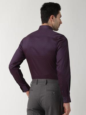 purple printed formal shirt - 16402732 - Standard Image - 3