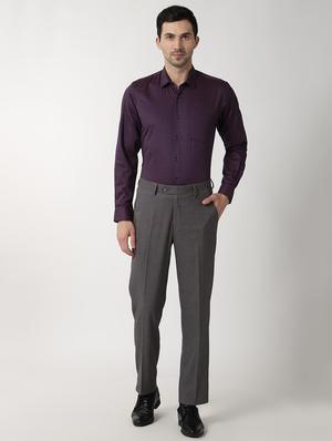purple printed formal shirt - 16402732 - Standard Image - 4