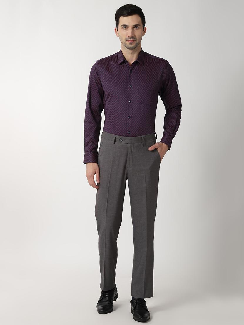 purple printed formal shirt - 16402732 - Zoom Image - 4