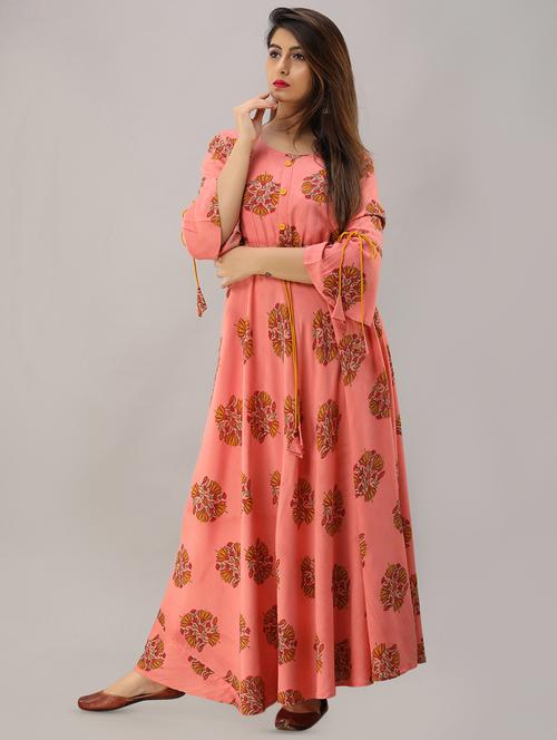 floral printed flared kurta - 16402837 - Standard Image - 1