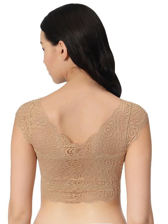 scallop hem floral laced bralette - 16403292 - Zoom Image - 2