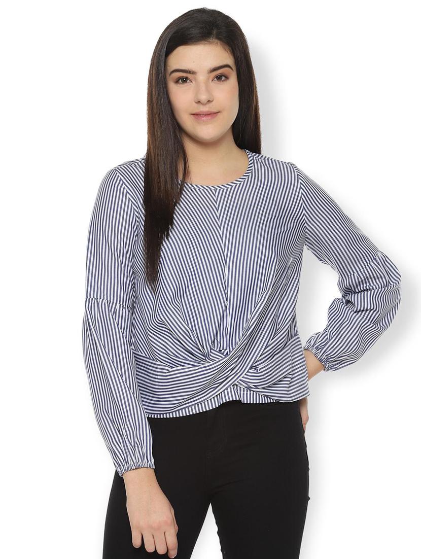 twist detail striped top - 16403516 - Zoom Image - 1