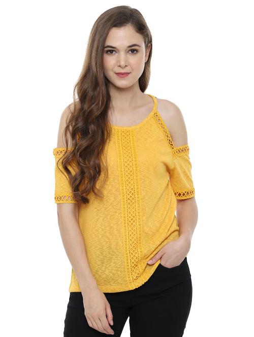 cold shoulder laced detail top - 16403611 - Standard Image - 1