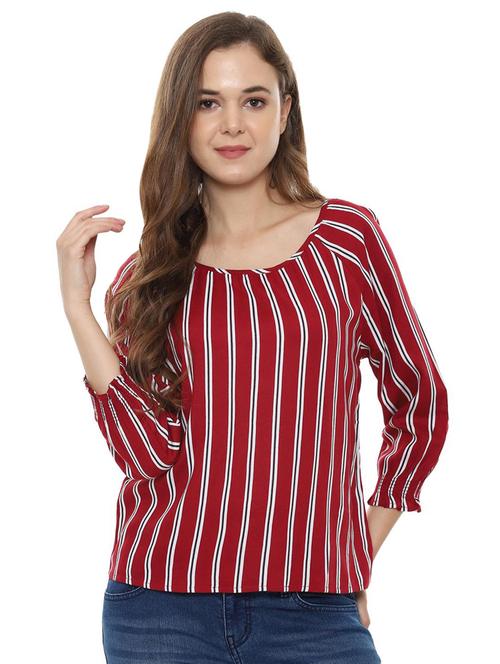 smocked detail striped top - 16403617 - Standard Image - 1