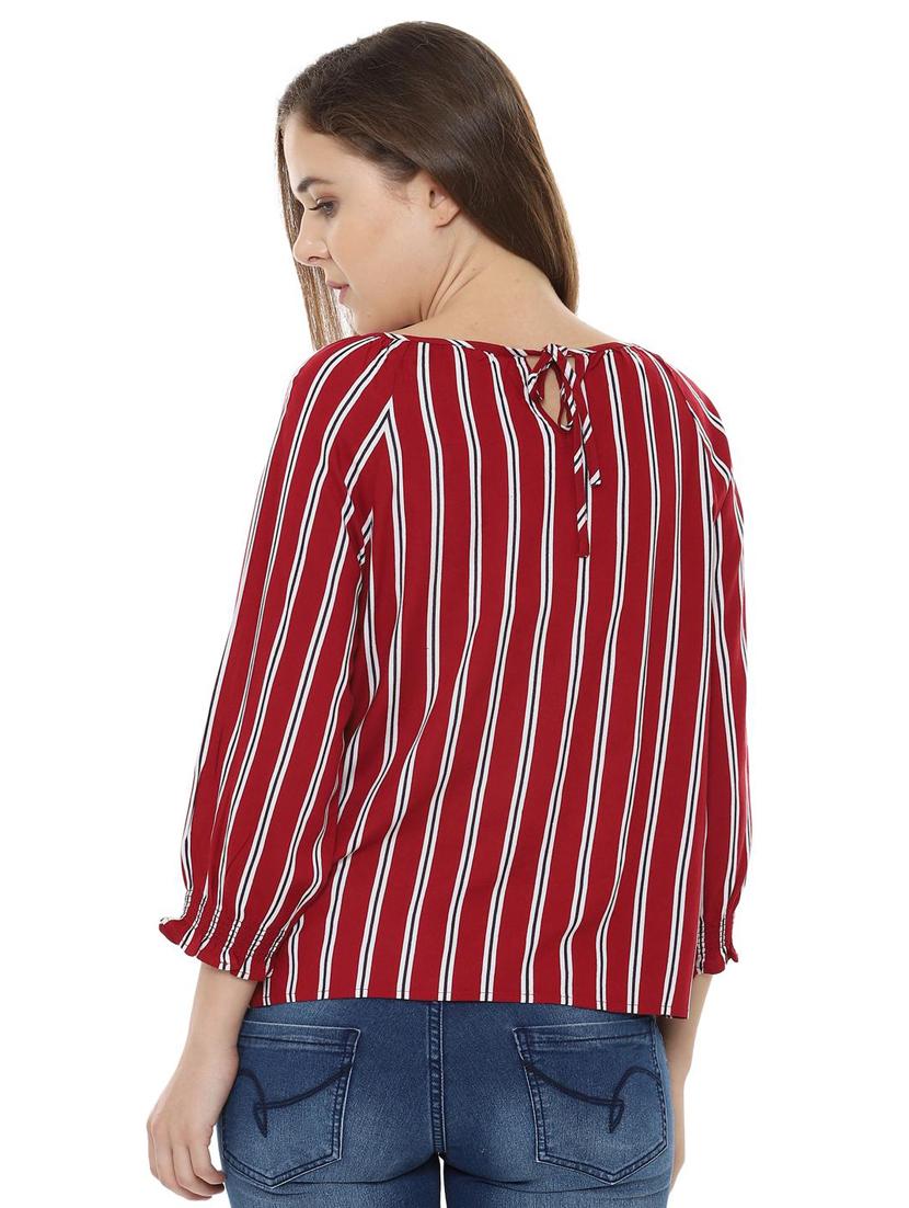 smocked detail striped top - 16403617 - Zoom Image - 2