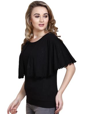 pom pom laced cape sleeved top - 16403863 - Standard Image - 2