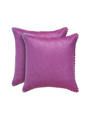 purple turquoise self texture reversible cushion cover - 16403952 - Standard Image - 2