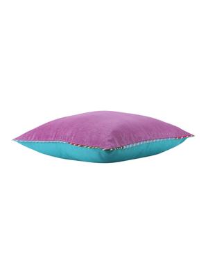 purple turquoise self texture reversible cushion cover - 16403952 - Standard Image - 5