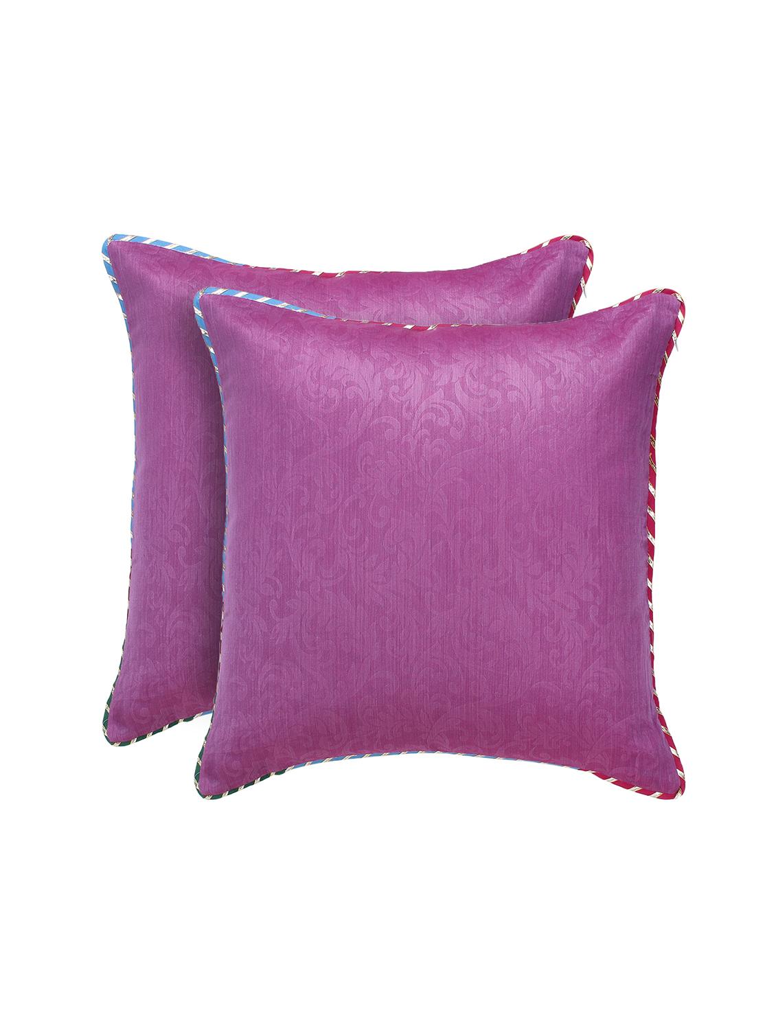 purple turquoise self texture reversible cushion cover - 16403952 - Zoom Image - 2