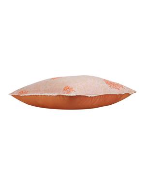 ivory orange block printed reversible cushion cover - 16403953 - Standard Image - 4
