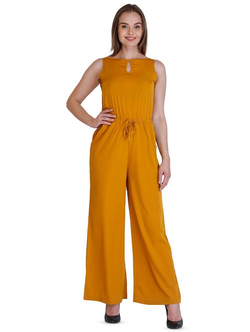 key hole neck drawstring waist jumpsuit - 16404015 - Standard Image - 1