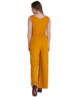 key hole neck drawstring waist jumpsuit - 16404015 - Standard Image - 3