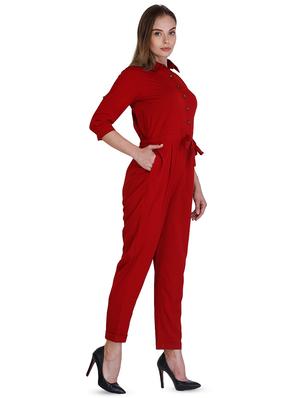 button detail tie front jumpsuit - 16404039 - Standard Image - 2