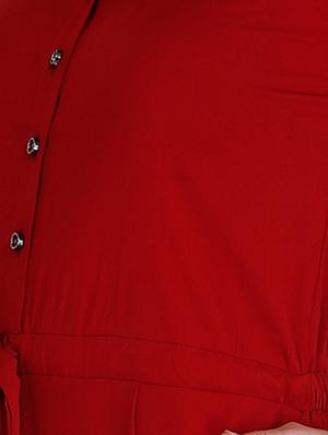 button detail tie front jumpsuit - 16404039 - Standard Image - 4