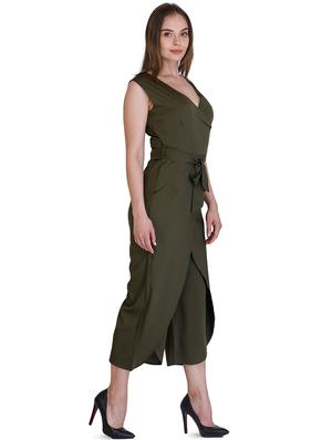 tie front faux wrap jumpsuit - 16404040 - Standard Image - 2