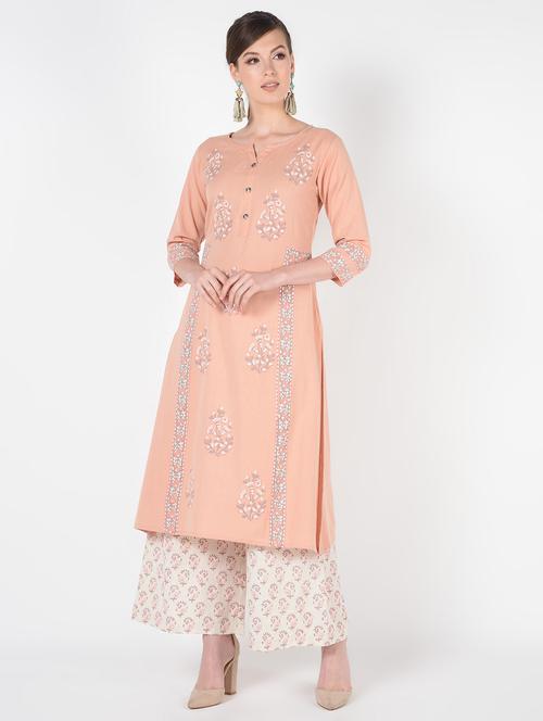 pastel kurta palazzo set - 16404095 - Standard Image - 1